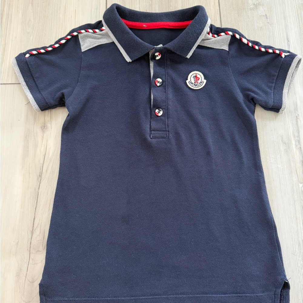 MONCLER Navy  Blue Kids Polo Shirt